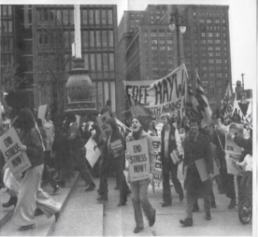 A crowd of 4000 very upset Anti S.T.R.E.S.S. activist protesting the shooting deaths of two African American teenagers by S.T.R.E.S.S. Decoy Officers. Detroit News Photo, unnamed photographer, 24 September 1971, Mayor Roman S. Gribbs Collection, Box 173, Folder 9, Burton Historical Collection, Detroit Public Library.
